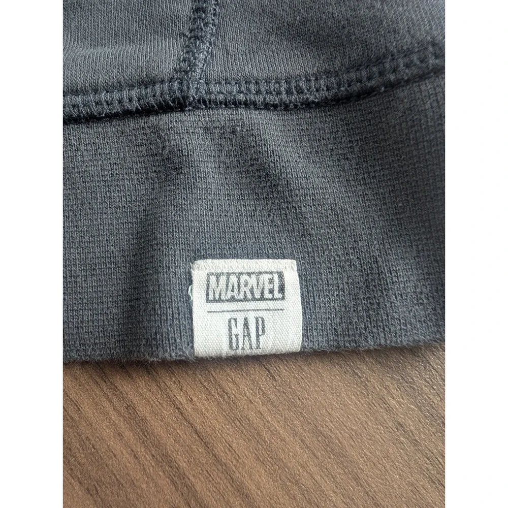 Gap Kids x Marvel Black Panther Hoodie Boys Size S (6-7) Gray Pullover Embossed